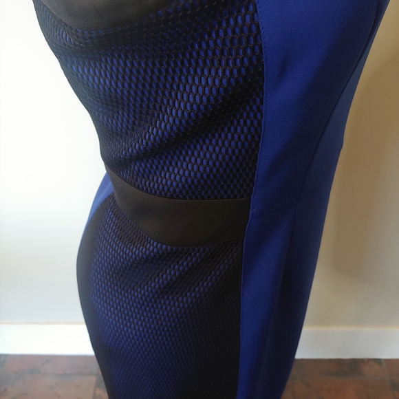 🖤Jessica Blue & Black Mesh Detail Dress sz 14 - Picture 5 of 9